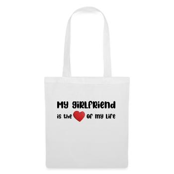 My girlfriend is the love - Sac en tissu - blanc - Devant