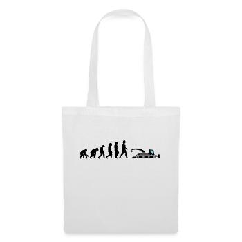 dameuse évolution grue véhicule pente neige - Sac en tissu - blanc - Devant