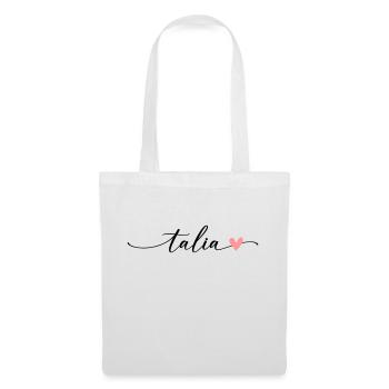 Talia Name Kalligrafie Schrift - Stoffbeutel - Weiß - Vorne