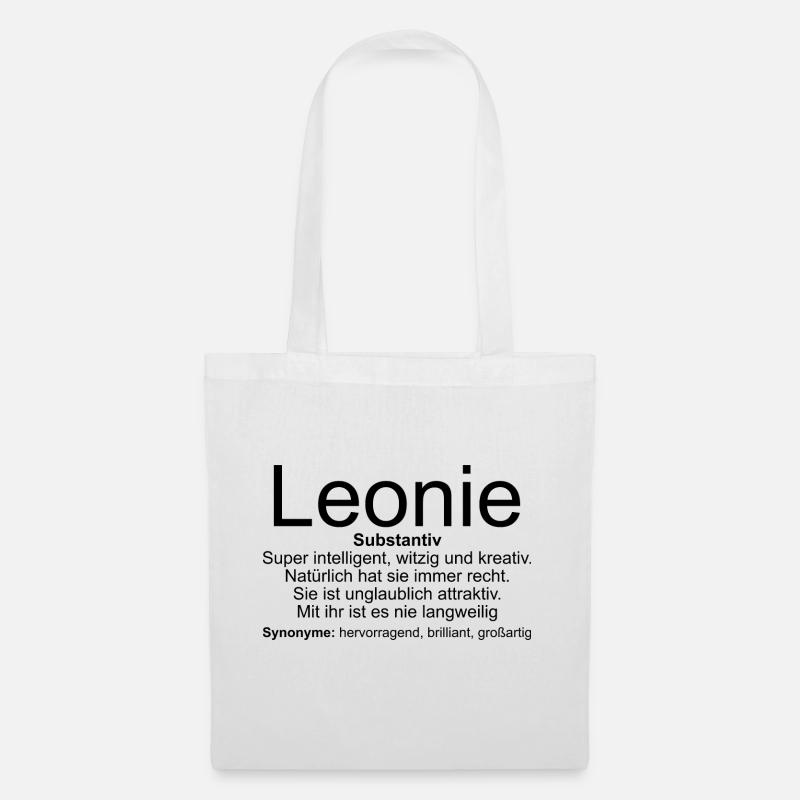 Name Definition Leonie - Stoffbeutel - Weiß