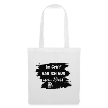 Im Griff hab ich nur mein Bier! - Stoffbeutel - Weiß - Vorne