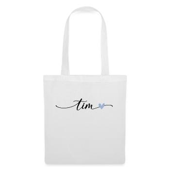 Tim Name Police de calligraphie - Sac en tissu - blanc - Devant