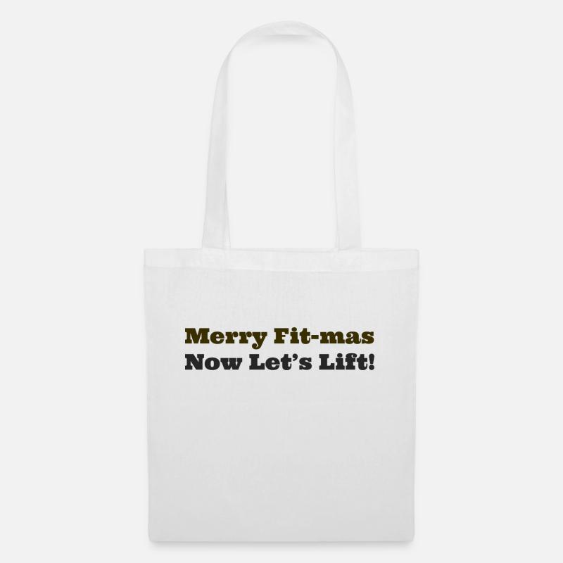 Merry Fit Mas T Shirt Design - Tote Bag - white