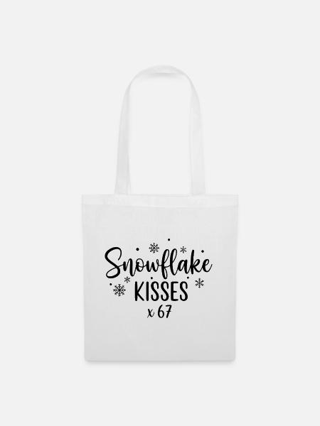 Snowflake Kisses x67 - Stoffbeutel - Weiß