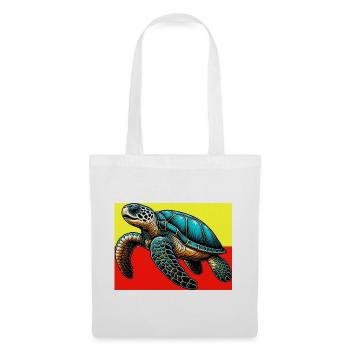 tortue - Sac en tissu - blanc - Devant