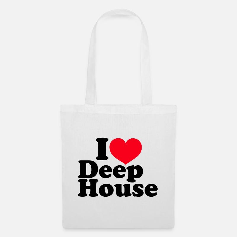 I Love Deep House - Stoffbeutel - Weiß