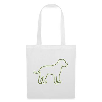 Hundesilhouette in Linienkunst - Stoffbeutel - Weiß - Vorne