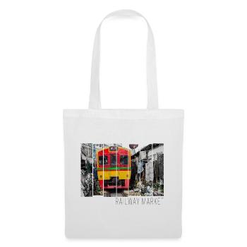 Railway Market Mae Klong in Thailand Souvenir - Stoffbeutel - Weiß - Vorne