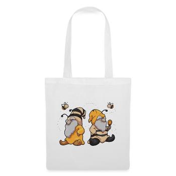 Bienen Humor Bee Happy - Stoffbeutel - Weiß - Vorne