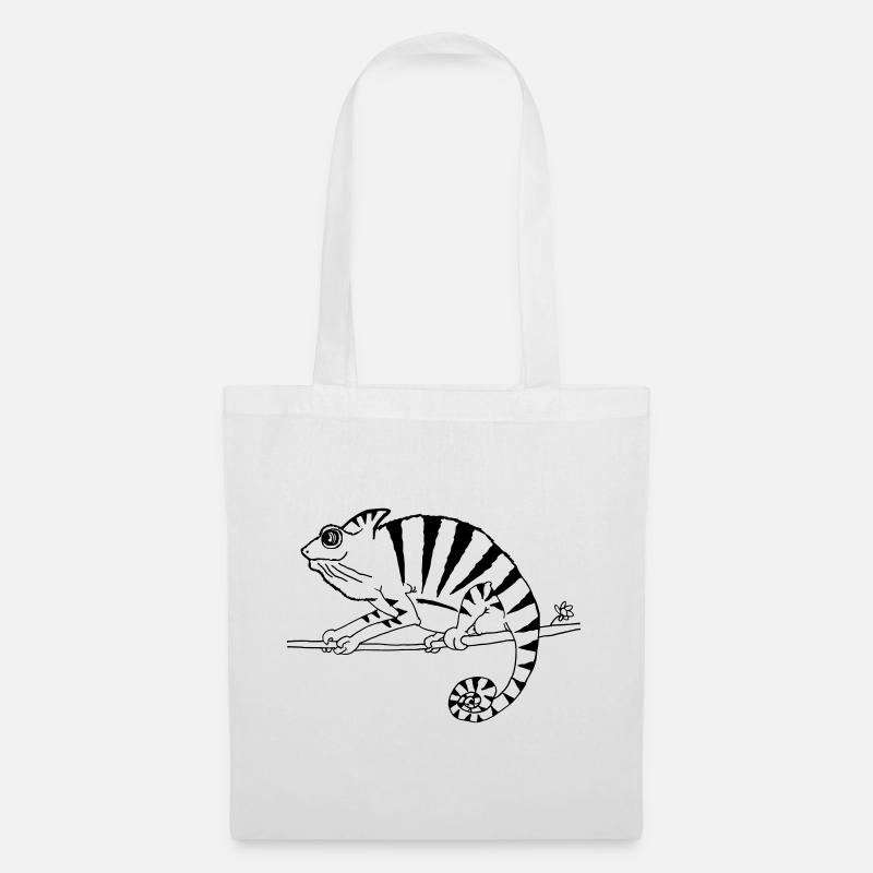 witziges Chamäleon Reptilien  - Stoffbeutel - Weiß