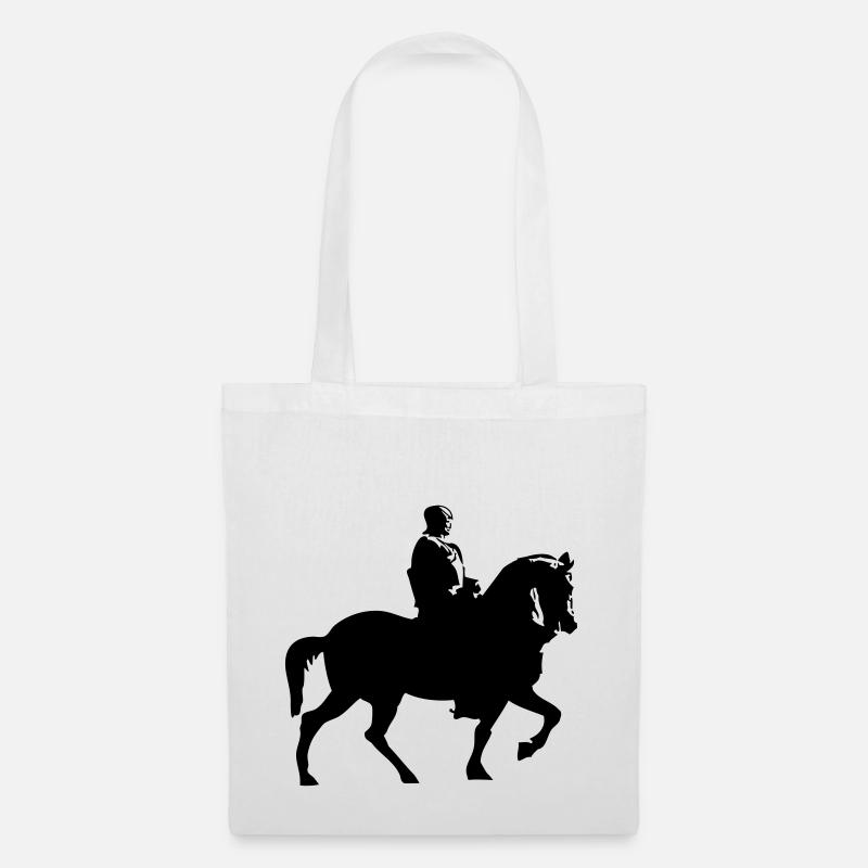 Pferd und Reiter | Ritter | Lanze Reiten Rüstung - Stoffbeutel - Weiß