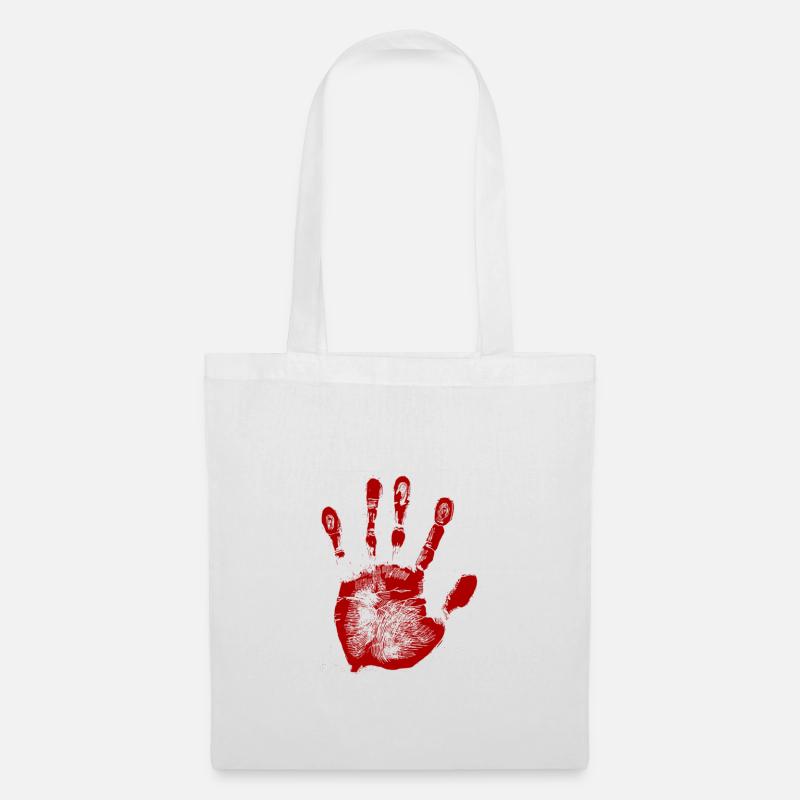 Die blutige Hand. Geschenk - Stoffbeutel - Weiß