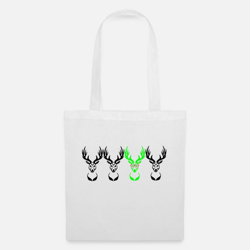 Be different! Deer head Nerd Geek 3c - Tote Bag - white