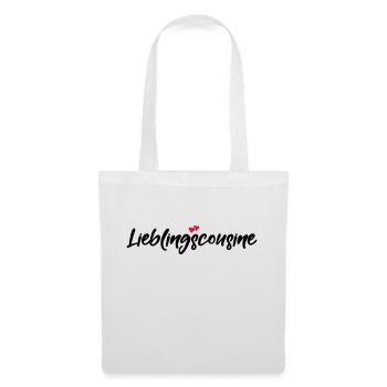 Lieblingscousine beste Cousine Spruch Geschenk - Stoffbeutel - Weiß - Vorne