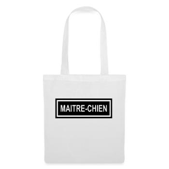 Ecusson Maitre-Chien horiz - Sac en tissu - blanc - Devant