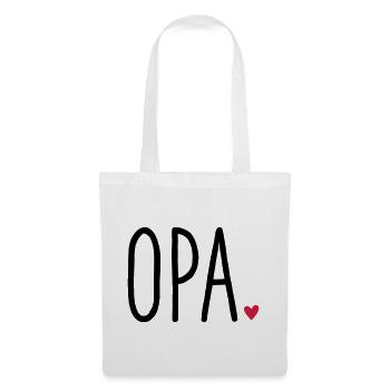 Opa Herz - Geschenk Enkel Liebe - Stoffbeutel - Weiß - Vorne