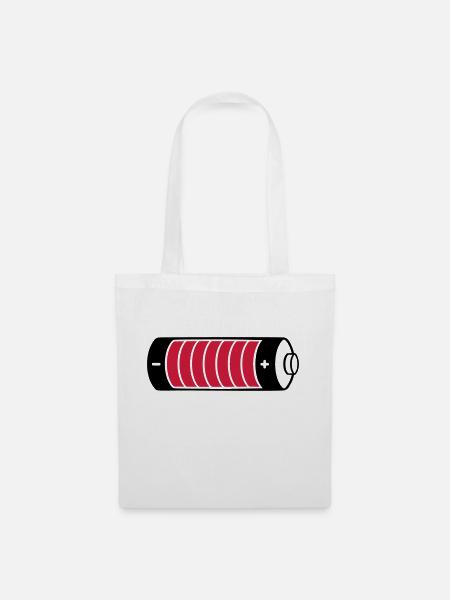 Ladebalken Batterie Clipart - Stoffbeutel - Weiß