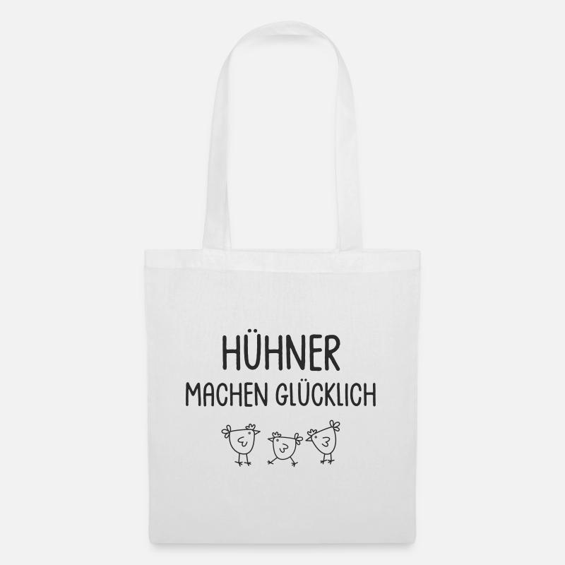 Hühner machen glücklich - Stoffbeutel - Weiß