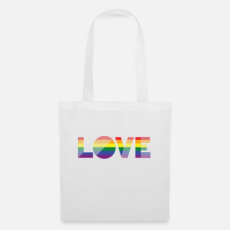 DRAPEAU LOVE Pride - Sac en tissu - blanc