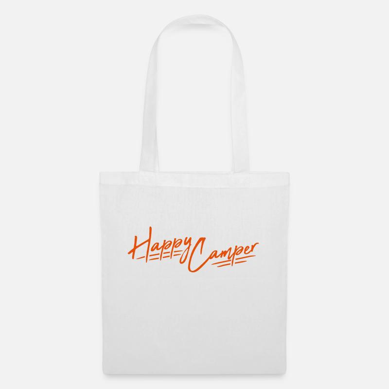 Happy Camper Camping Design - Stoffbeutel - Weiß