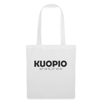 Kuopio - Finland - Coordinates - Longitude - Stoffbeutel - Weiß - Vorne