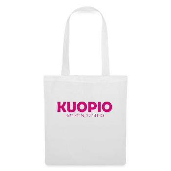 Kuopio - Finland - Coordinates - Longitude - Stoffbeutel - Weiß - Vorne
