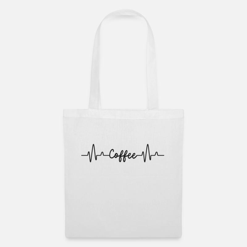 Kaffee Herzschlag - Stoffbeutel - Weiß