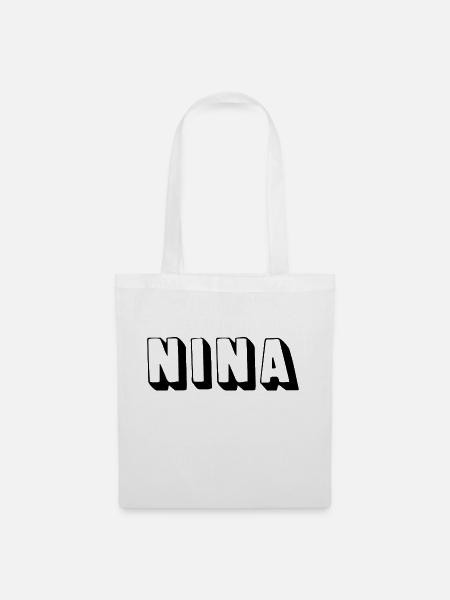 Name - Nina - Stoffbeutel - Weiß