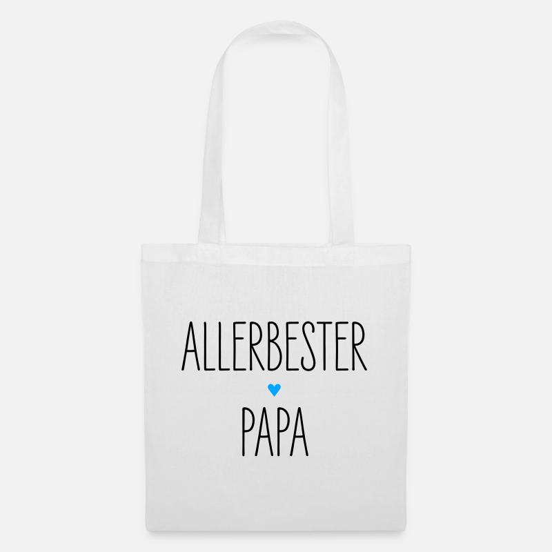 Allerbester Papa, Bester Vater, Herz, Geburtstag - Stoffbeutel - Weiß