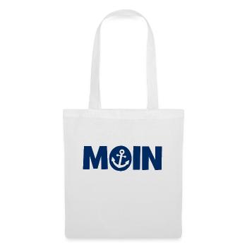 Moin - Guten Morgen - Nordsee - Ostsee - Anker - Stoffbeutel - Weiß - Vorne