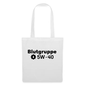 Huile moteur de groupe sanguin 5W-40 - Sac en tissu - blanc - Devant