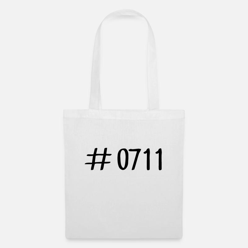 #0711 Hashtag 0711 Vorwahl Stuttgart Neckar - Stoffbeutel - Weiß