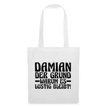 Prénom Damian - Sac en tissu - blanc - Devant