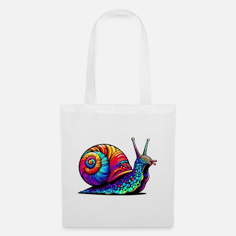 Schnecke - Stoffbeutel - Weiß