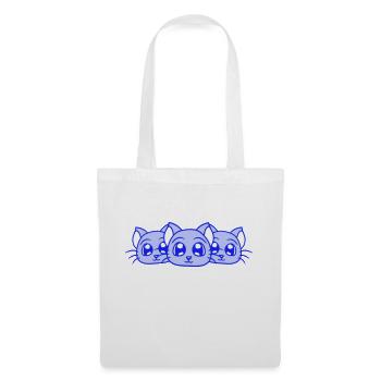 3 chats Trois amis Équipe Équipe Famille Groupe Mignon - Sac en tissu - blanc - Devant
