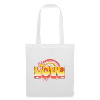 Love Scripture Flower Rainbow Clouds Art - Tote Bag - white - Front