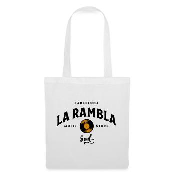 « La Rambla Soul » Magasin de musique vintage de Barcelone - Sac en tissu - blanc - Devant