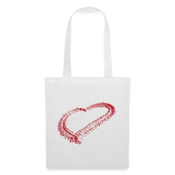 red heart - Tote Bag - white - Front