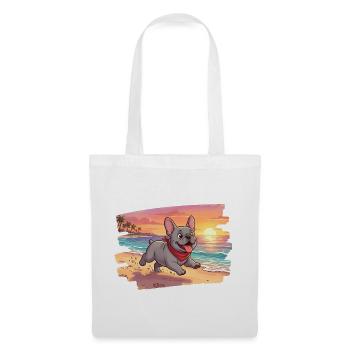 Adorable french bulldog on the beach - Tote Bag - white - Front