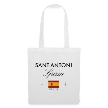 Sant Antoni Ibiza Koordinaten Reise Souvenir - Stoffbeutel - Weiß - Vorne