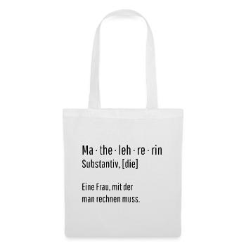 Mathelehrerin Substantiv Definition Mathe Geschenk - Stoffbeutel - Weiß - Vorne