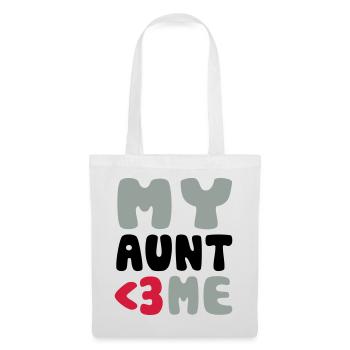 My aunt loves me - Ma tante m'aime - Sac en tissu - blanc - Devant