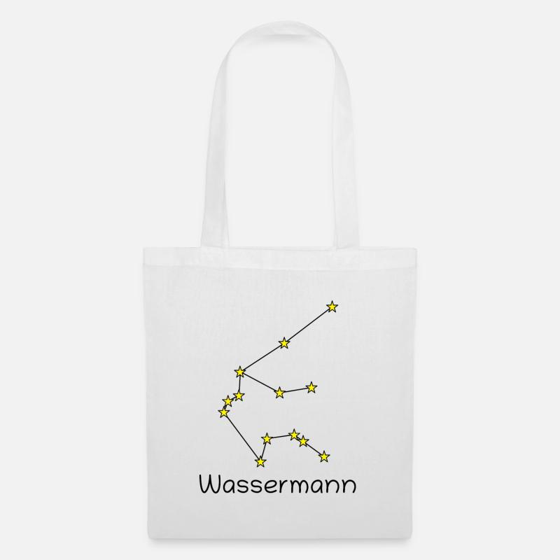 Sternzeichen Wassermann - Stoffbeutel - Weiß