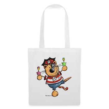 Mignon chat comique - Sac en tissu - blanc - Devant