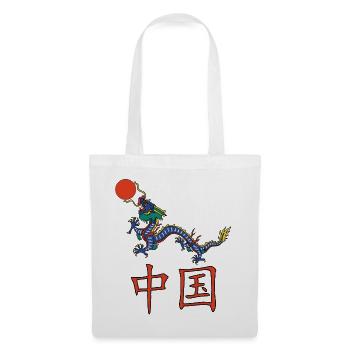 Chinesischer Drache - Stoffbeutel - Weiß - Vorne
