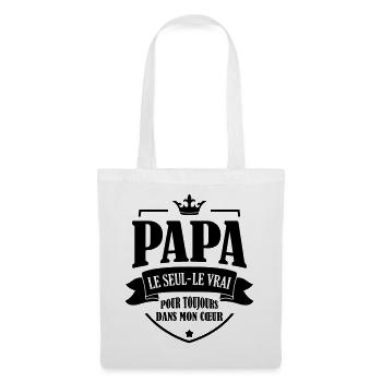 Papa - Fête des Pères - Anniversaire - Bébé - Sac en tissu - blanc - Devant