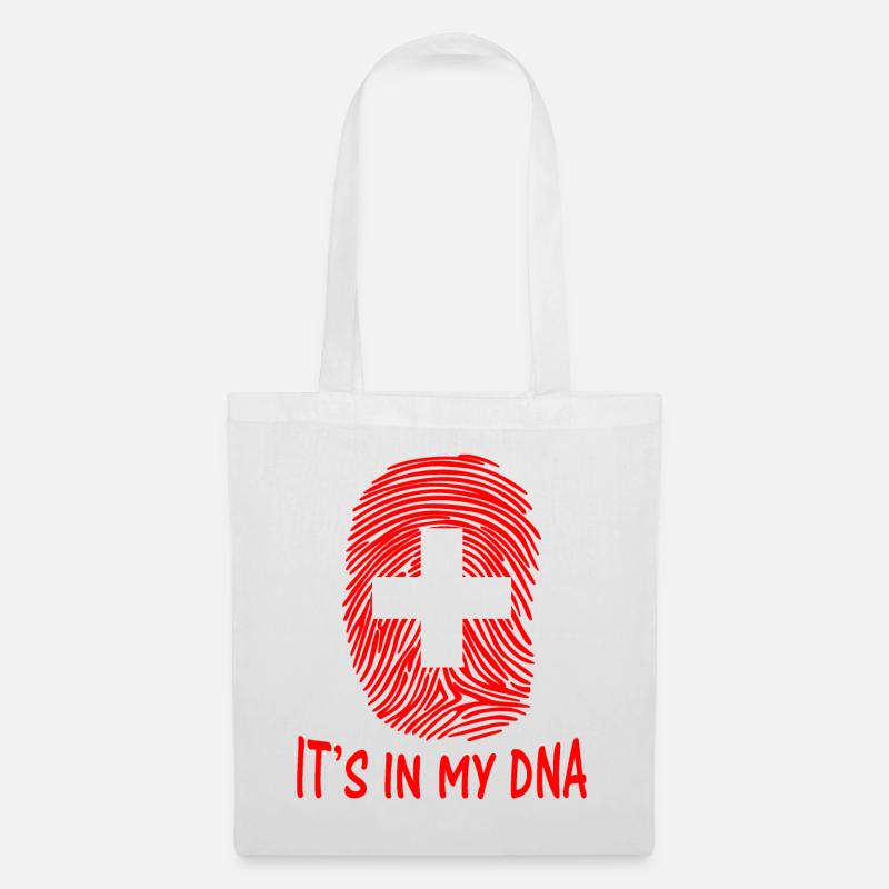 drapeau de la Suisse c'est dans mon ADN Schweiz Suisse - Sac en tissu - blanc