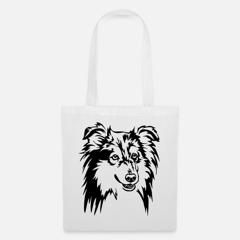 Sheltie Kopf - Stoffbeutel - Weiß