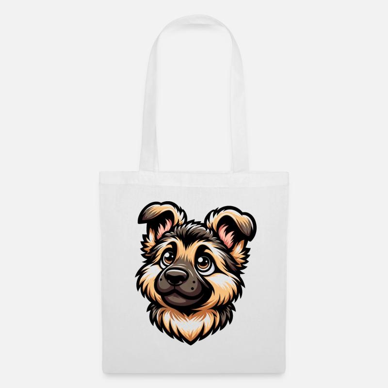 Deutscher Schäferhund Süßer Hunde-Welpe Design - Stoffbeutel - Weiß