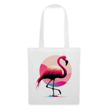 Flamingo - Stoffbeutel - Weiß - Vorne